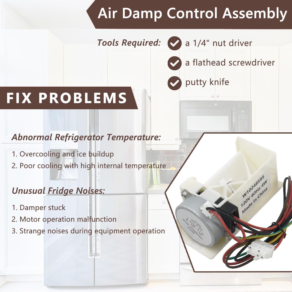 W10248595 Air Damper Control Assembly for Refrigerator