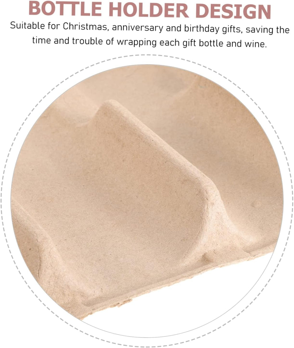 Xmas 6pcs Paper Pulp Wine Bottle Shipping Tray Holder