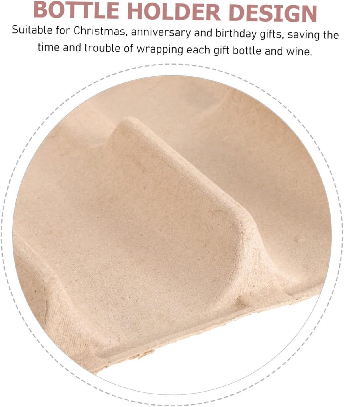 Xmas 6pcs Paper Pulp Wine Bottle Shipping Tray Holder