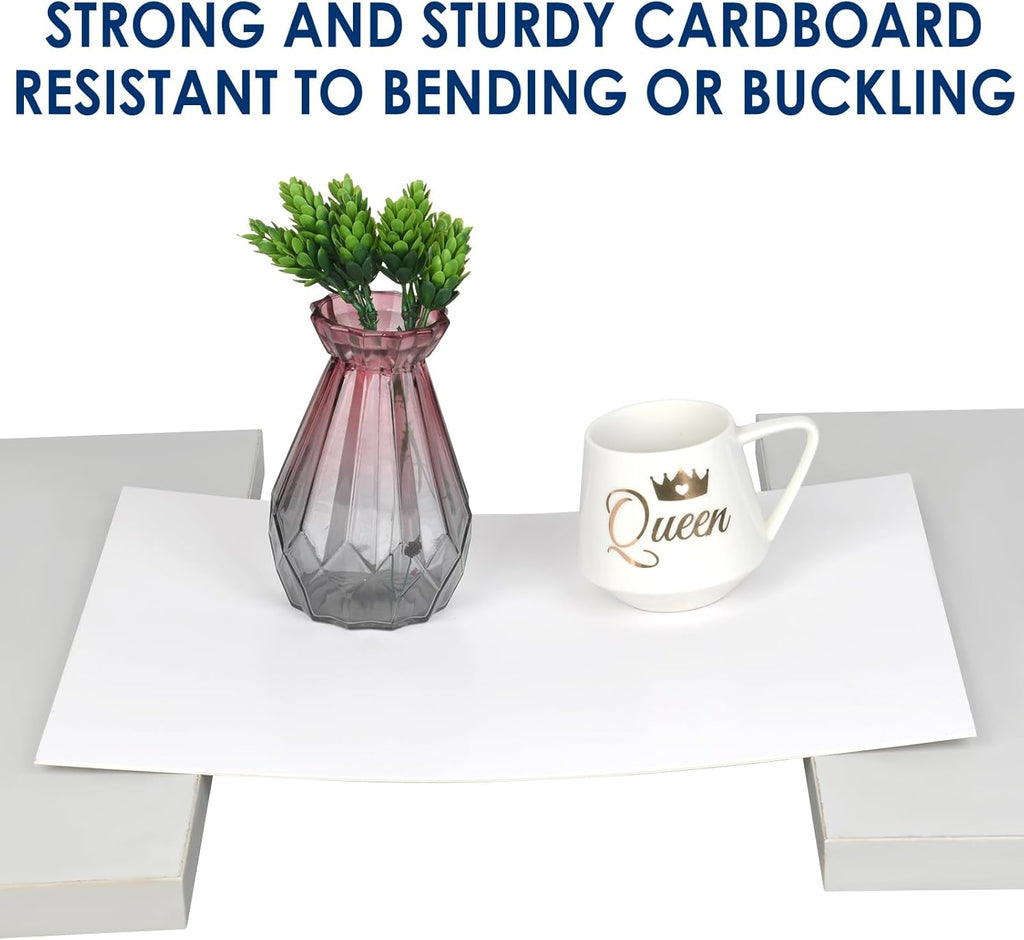 Heavy-Duty White Cardboard Sheets 8.5 x 11 in, 1.5mm Thick, Acid Free
