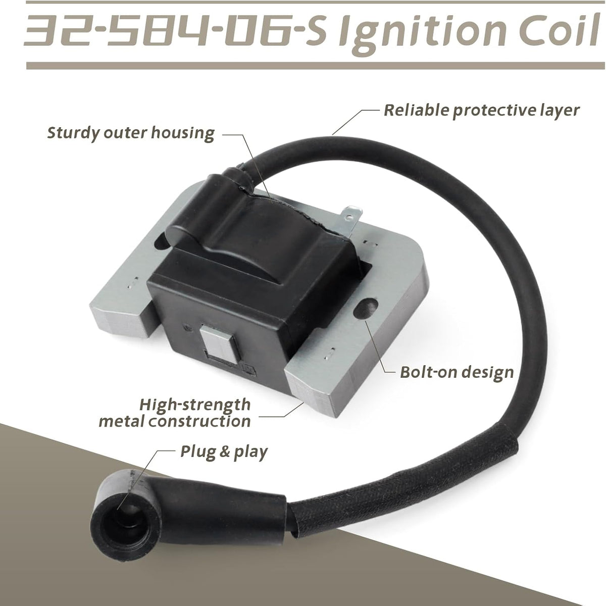 32-584-06-S Ignition Coil Kit 7000 Series Replacement for Kohler KT735 KT730 KT725 KT722 KT720 KT715 6600 KT620 KT610 KT600 for Confidant ZT730 ZT720 ZT710 for Cub Cadet ZT1 ZT2 XT1 XT2 RZT