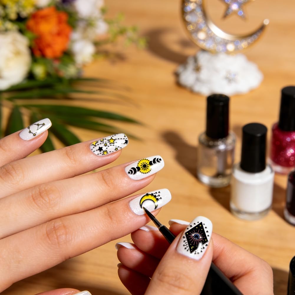 6 Sheets Nail Stamping Plate Star Moon Nail Art Stamp