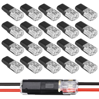 Double Wire Plug in Connector with Locking Buckle, Flame Retardant Locking Wire Quick Connectors, Suitable for