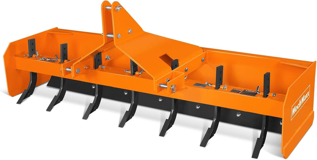 84" Box Blade Scraper with 7 Shanks 3 Point Hitch Tractor Attachment, Model BB84