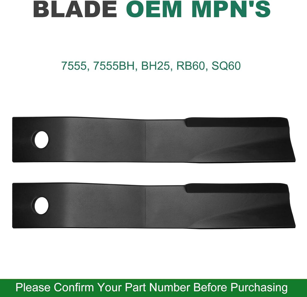 Replacement Bush Hog Rotary Cutter Blades – Part Number 7555, Fits Bush Hog Models 7555 7555BH BH25 RB60 SQ60