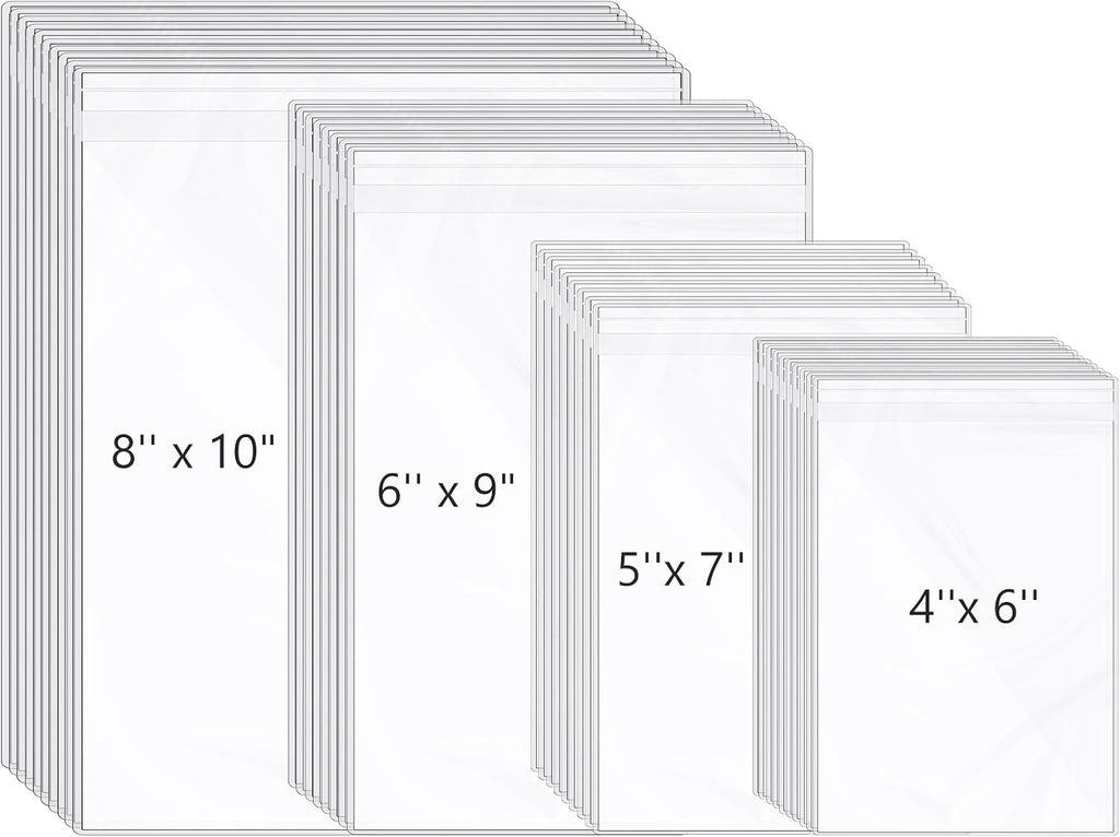 600 Pcs Cello Bags, 4''X 6'', 5''X 7'', 6'' X 9", 8'' X 10"