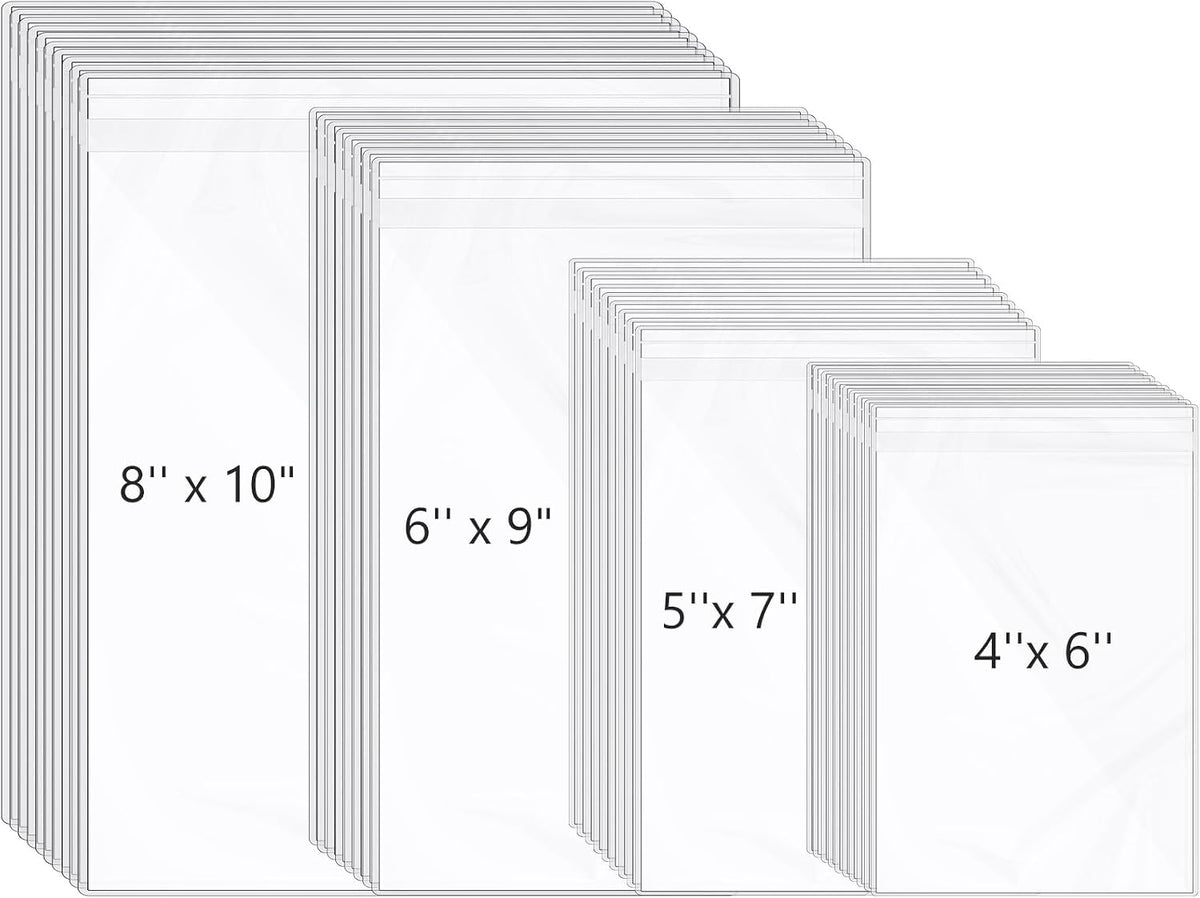 600 Pcs Cello Bags, 4''X 6'', 5''X 7'', 6'' X 9", 8'' X 10"