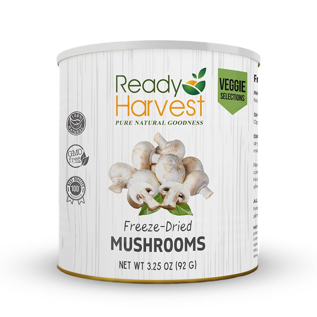 Freeze-Dried Mushroom for Emergency Food Supply | Camper Must-Haves Camping Essentials | Hurricane Preparedness