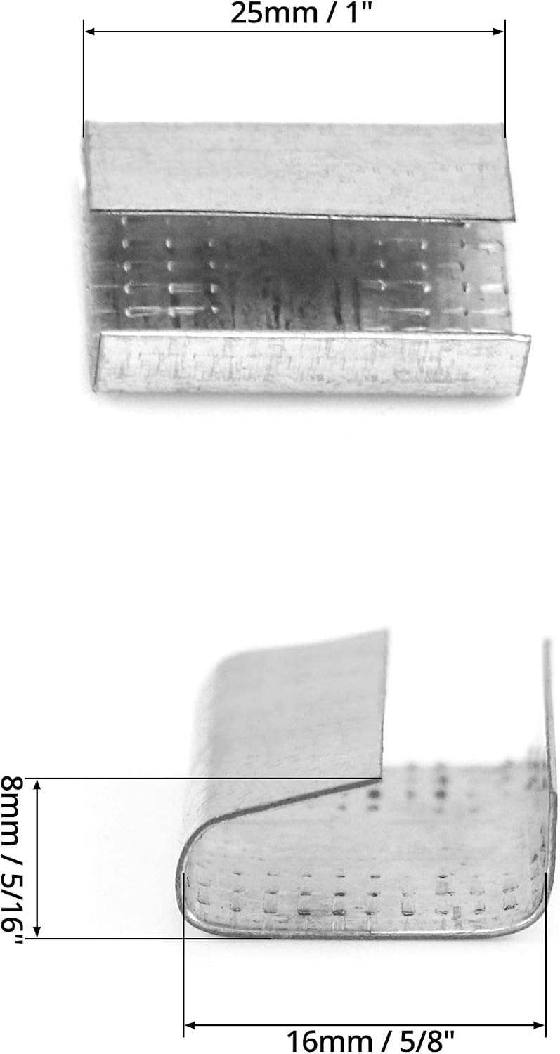 Strapping Open Seal, 200 Pcs Banding Clip Snap-On Gripper Strap Clip for 5/8" Width Strap