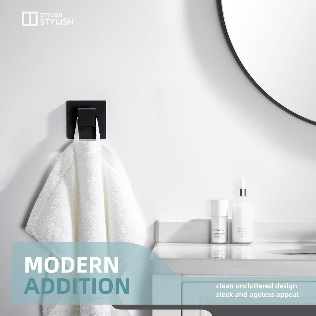 Towel Hook Matte Black, Coat Robe Hook, Bathroom Towel Hanger | SUS304 Stainless Steel, Modern Bathrobe Holder, Ideal