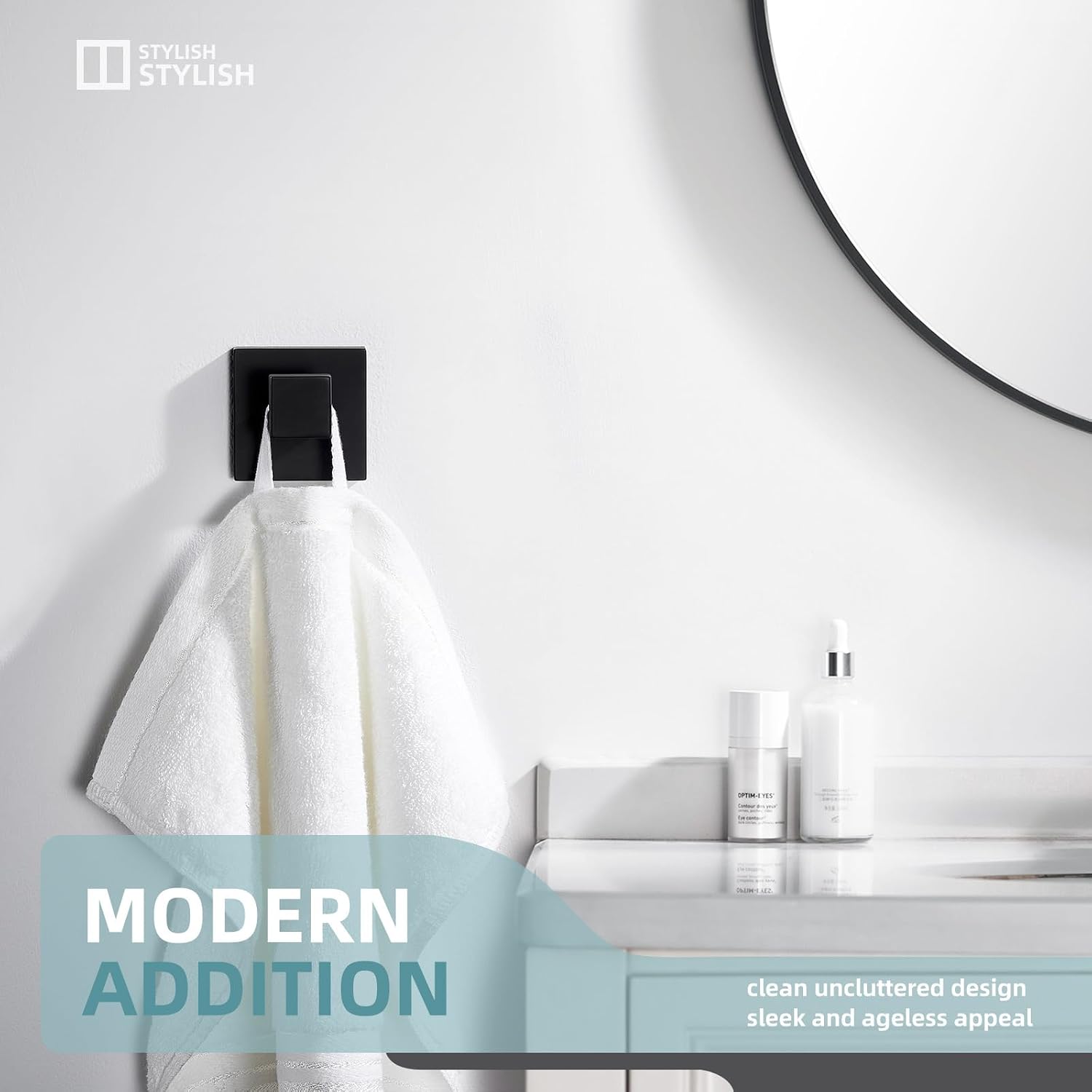 Towel Hook Matte Black, Coat Robe Hook, Bathroom Towel Hanger | SUS304 Stainless Steel, Modern Bathrobe Holder, Ideal