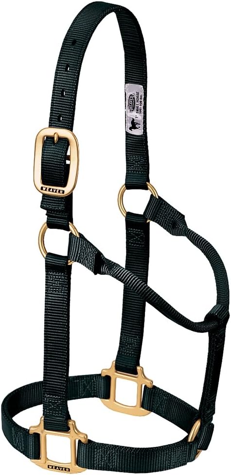 Weaver Leather Original Non-Adjustable Nylon Horse Halter, Large, Black