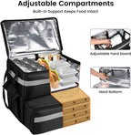 Insulated Food Delivery Backpack with Cup Holders, Expandable Bag