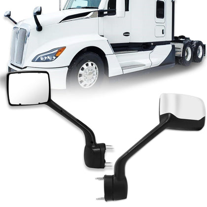 Pair Hood Mirror for Kenworth T680 2022 2023 2024 Replacement Driver Left and Passenger Right Side OE Kenworth T680