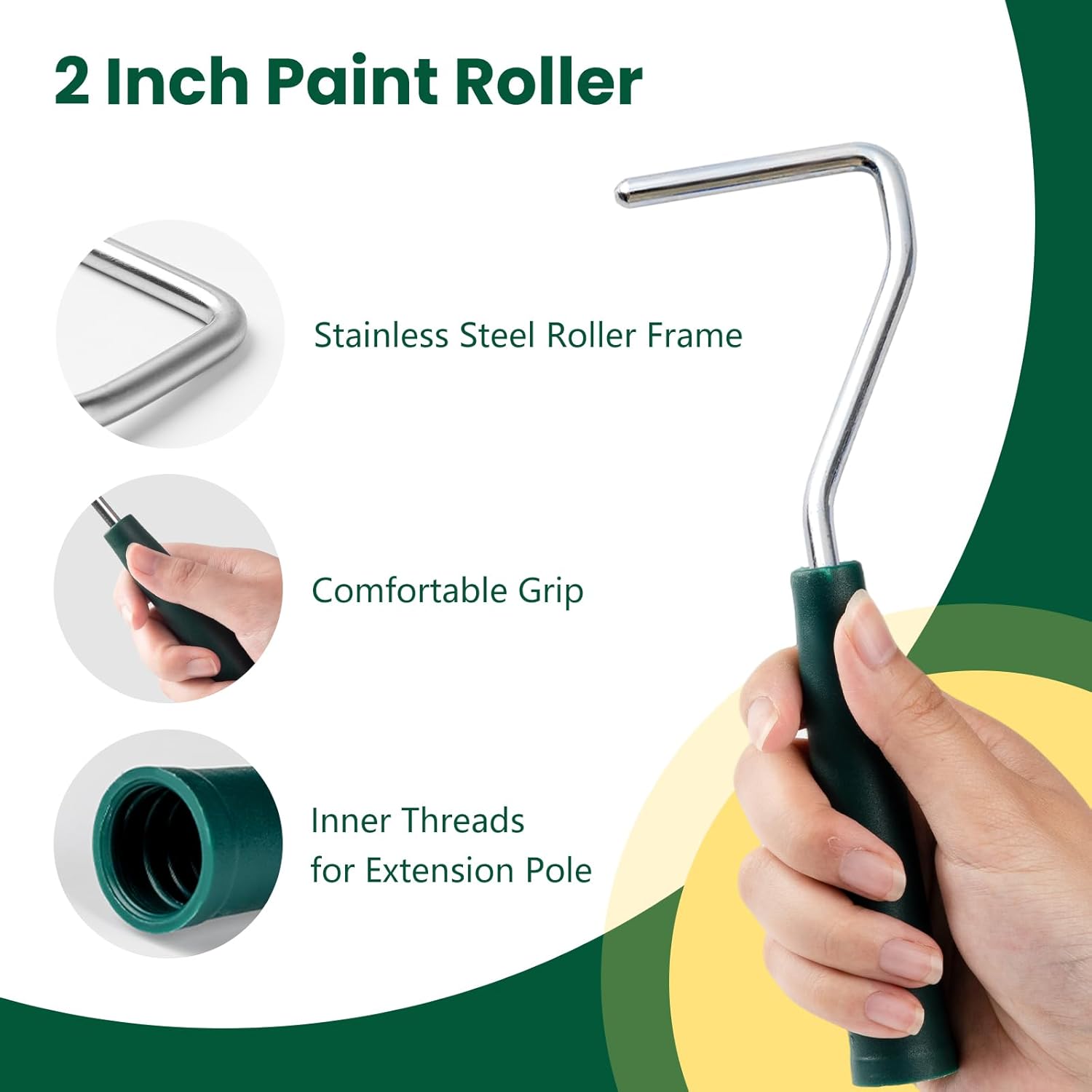 Paint Roller Kit, 12 Pack, 2 Inch Mini Paint Rollers, Small Paint Tray Liners, Microfiber Roller Covers & Sponge