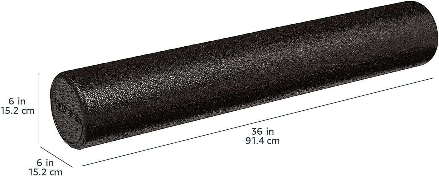 High-Density Foam Roller for Exercise, Stretching and Muscle Recovery, 36 Inches, Black