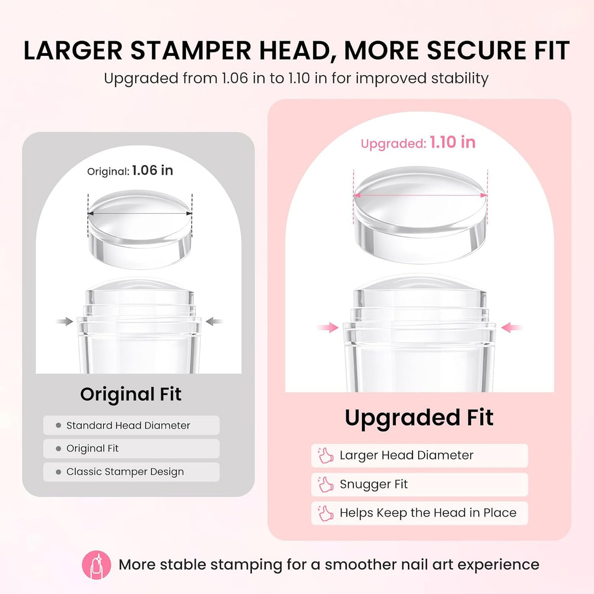 French Nail Stamper Kit, French Tip Tool, 4PCS, Clear
