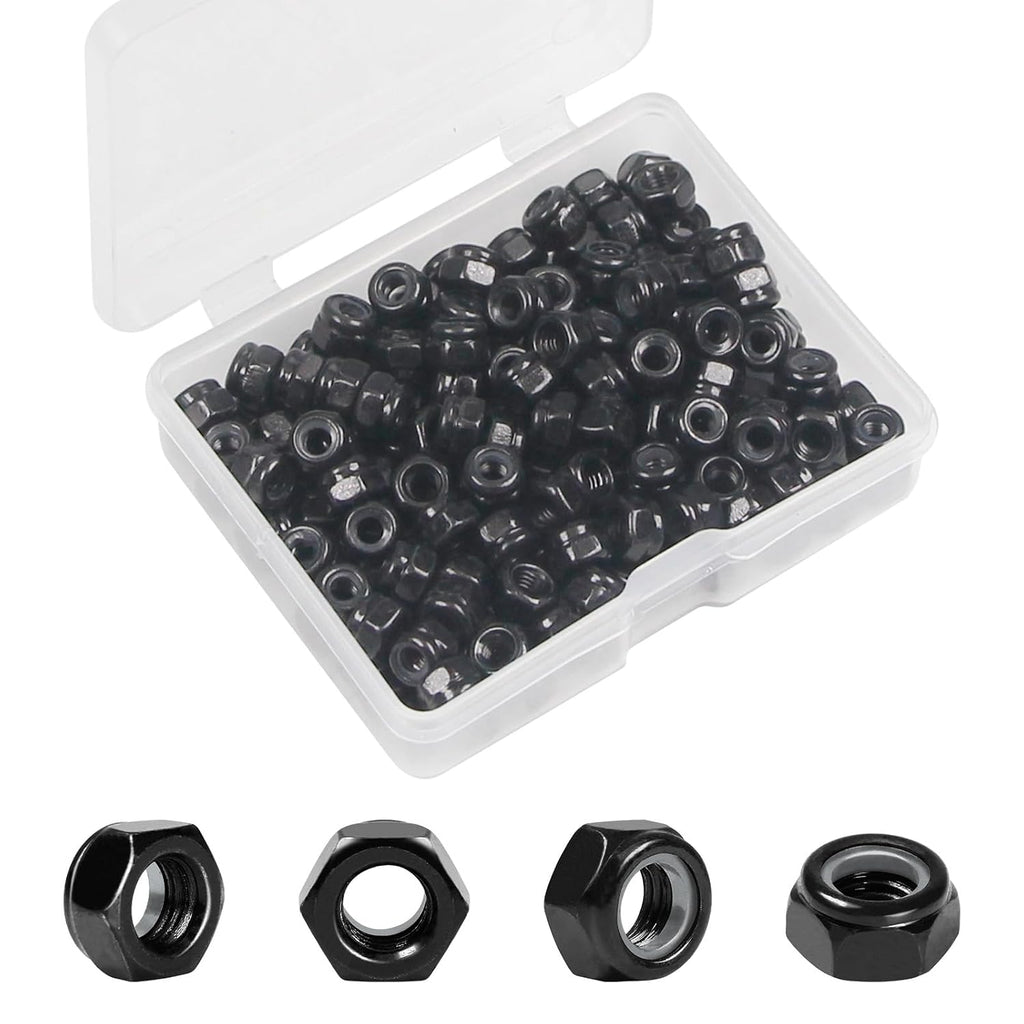 150Pcs M3 x 0.5mm Nylon Insert Hex Lock Nuts Locknuts
