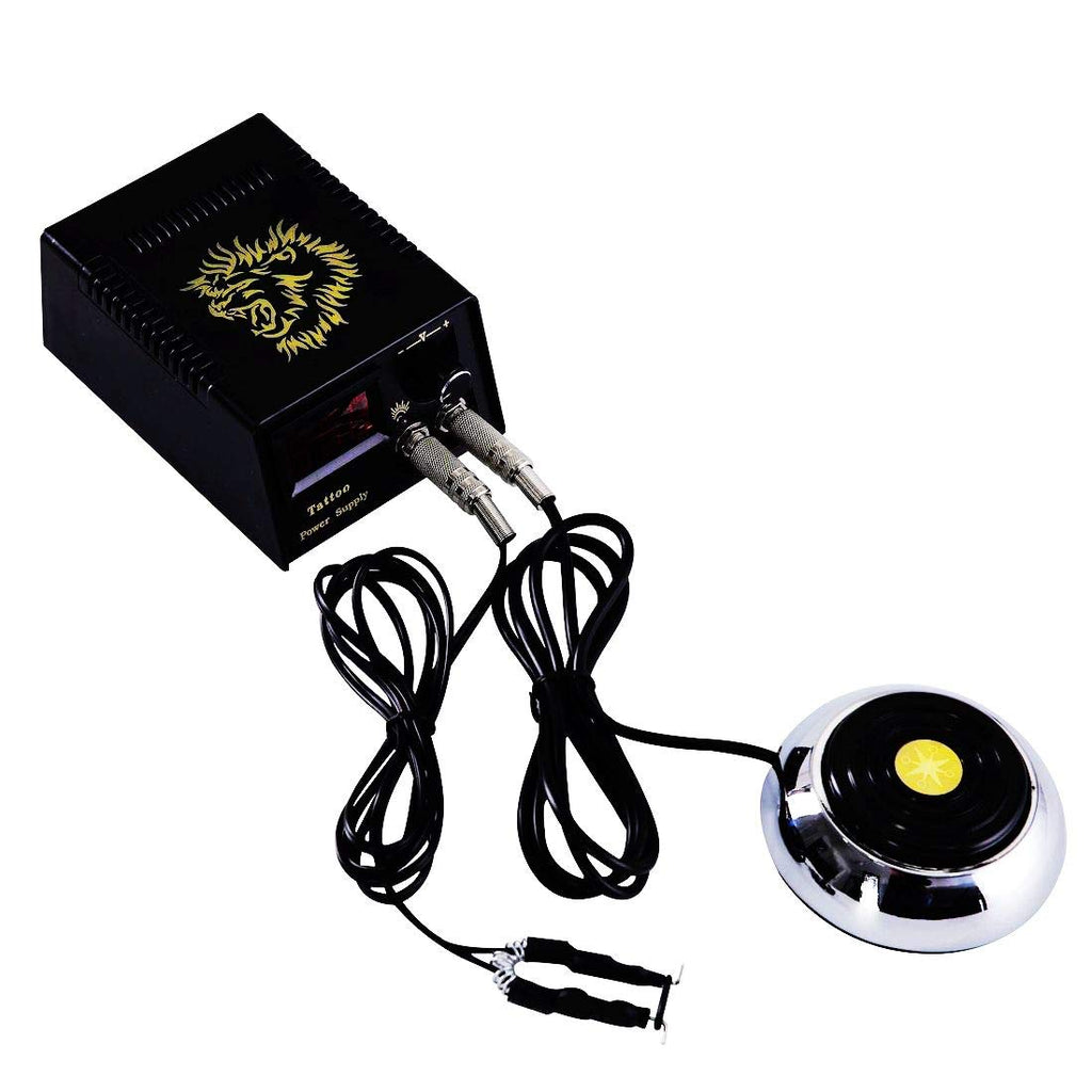 Foot Pedal and Clip Cord,New Star Tattoo 360 GEM Pro Stainless Steel Foot Pedal Switch Control and Tatto Clip Cord