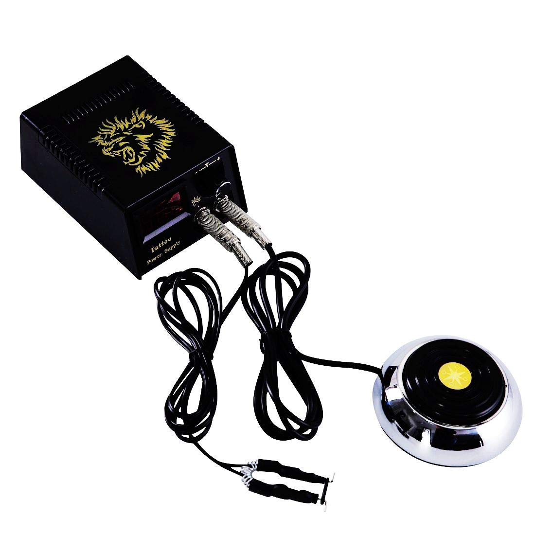 Foot Pedal and Clip Cord,New Star Tattoo 360 GEM Pro Stainless Steel Foot Pedal Switch Control and Tatto Clip Cord