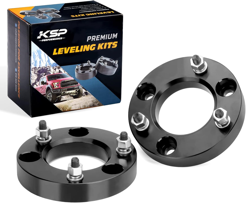 KSP 1.5" F150 Leveling Kits, 1.5in Front Strut Spacers Compatible with F-150 2004-2026 Expedition 2003-2018 Lincoln Mark LT 2005-2008, 1-1/2inch Suspension Level Kit (Package of 2pcs Black)