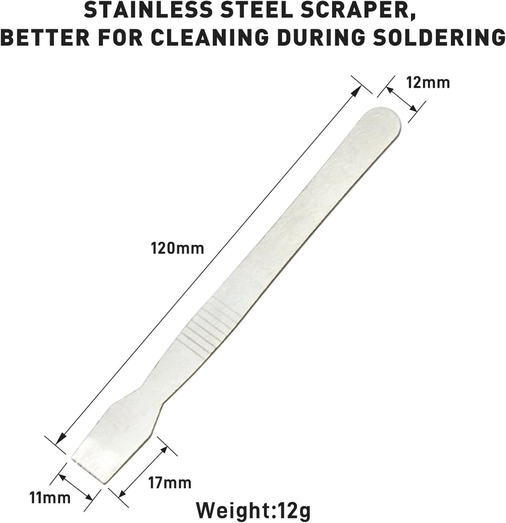 6-in-1 solder kit, soldering iron tip cleaner +1.0mm solder wire(11g*2pcs)+Rosin Solder Flux Paste (1.75 oz/50g)