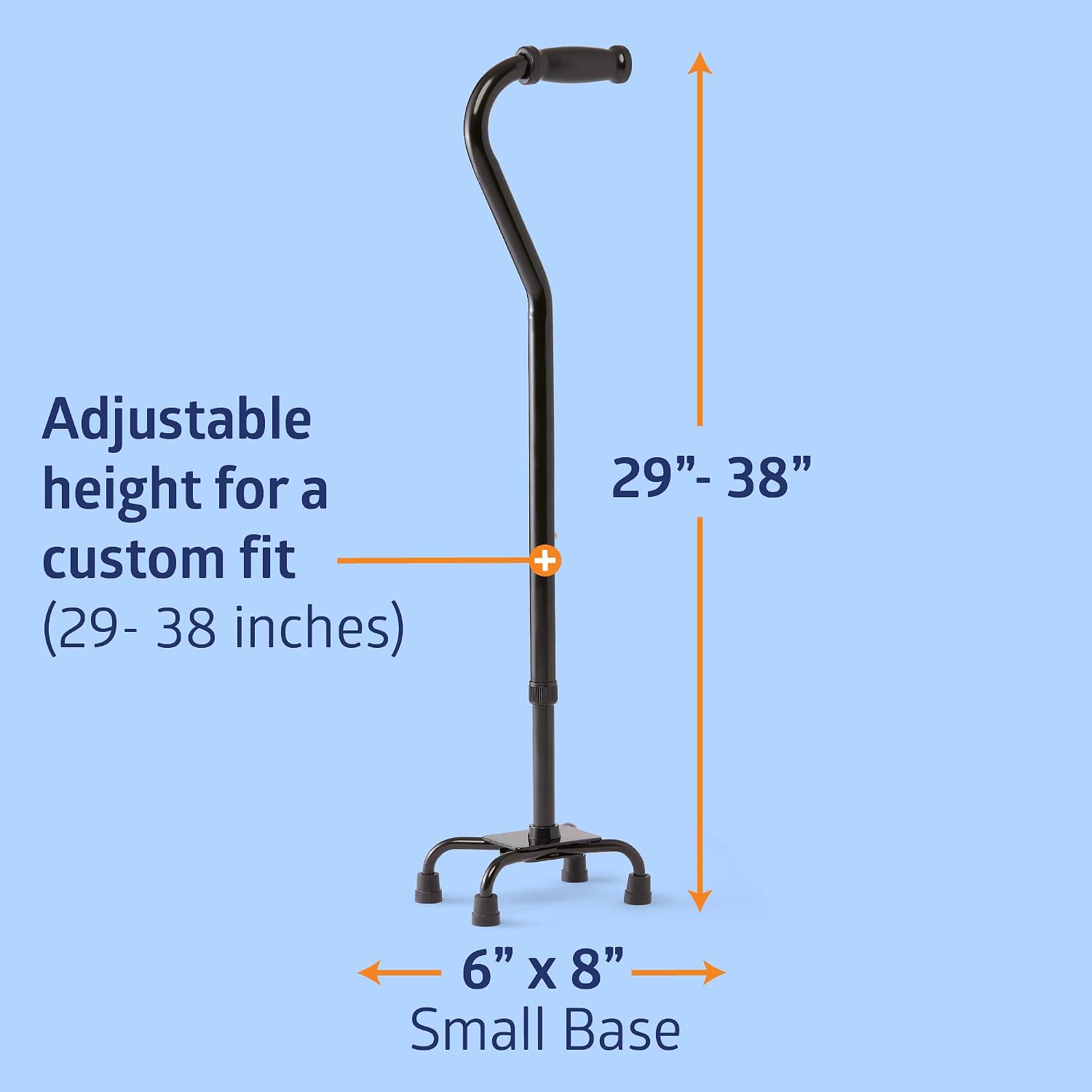 Aluminum Quad Cane with Small Base, 300 lb Capacity