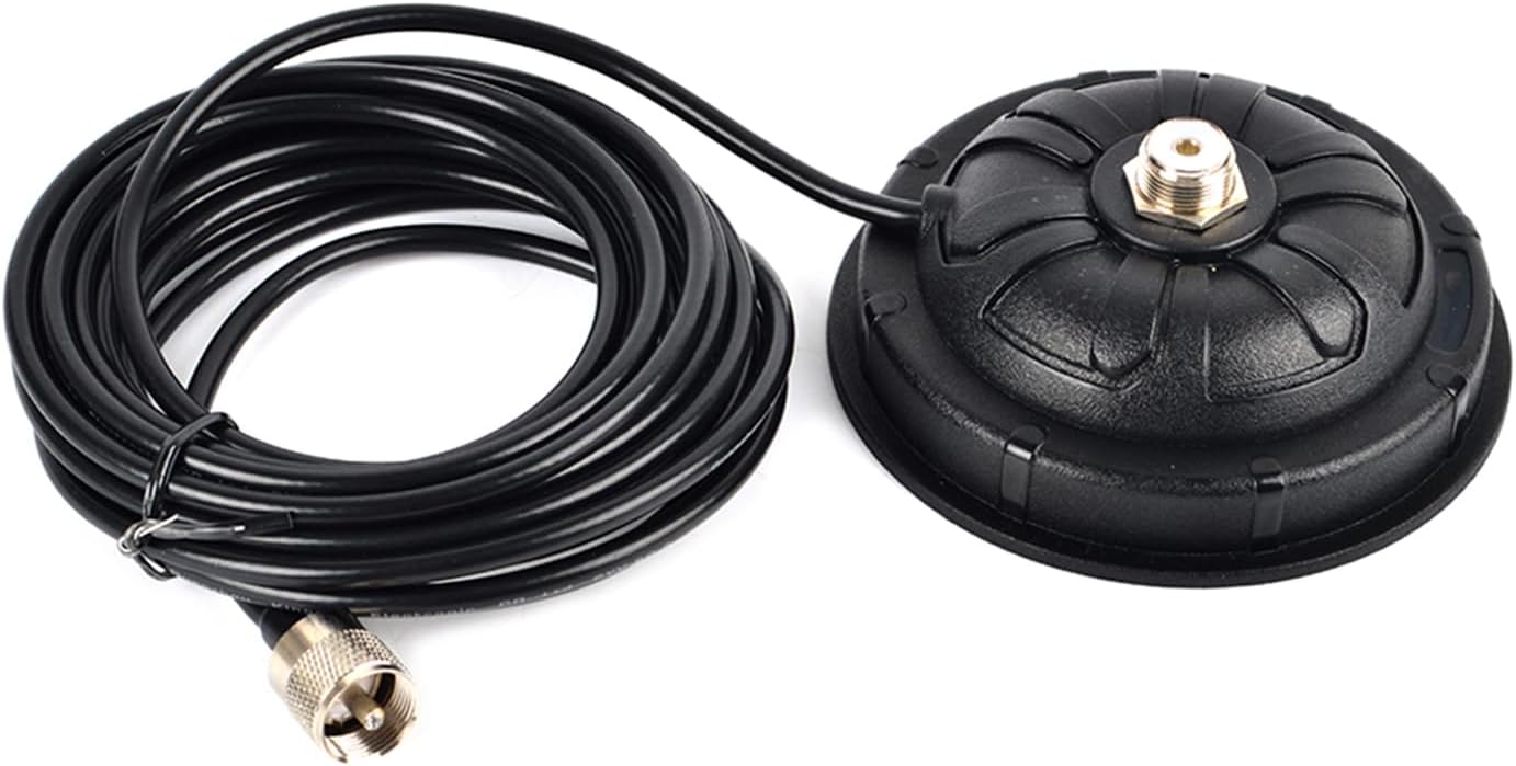 4.5 Inch SO239 Mobile Magnetic Antenna Mount W/16.4 ft.RG58 Cable