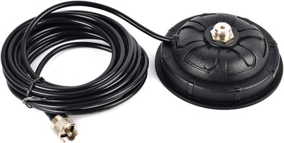 4.5 Inch SO239 Mobile Magnetic Antenna Mount W/16.4 ft.RG58 Cable