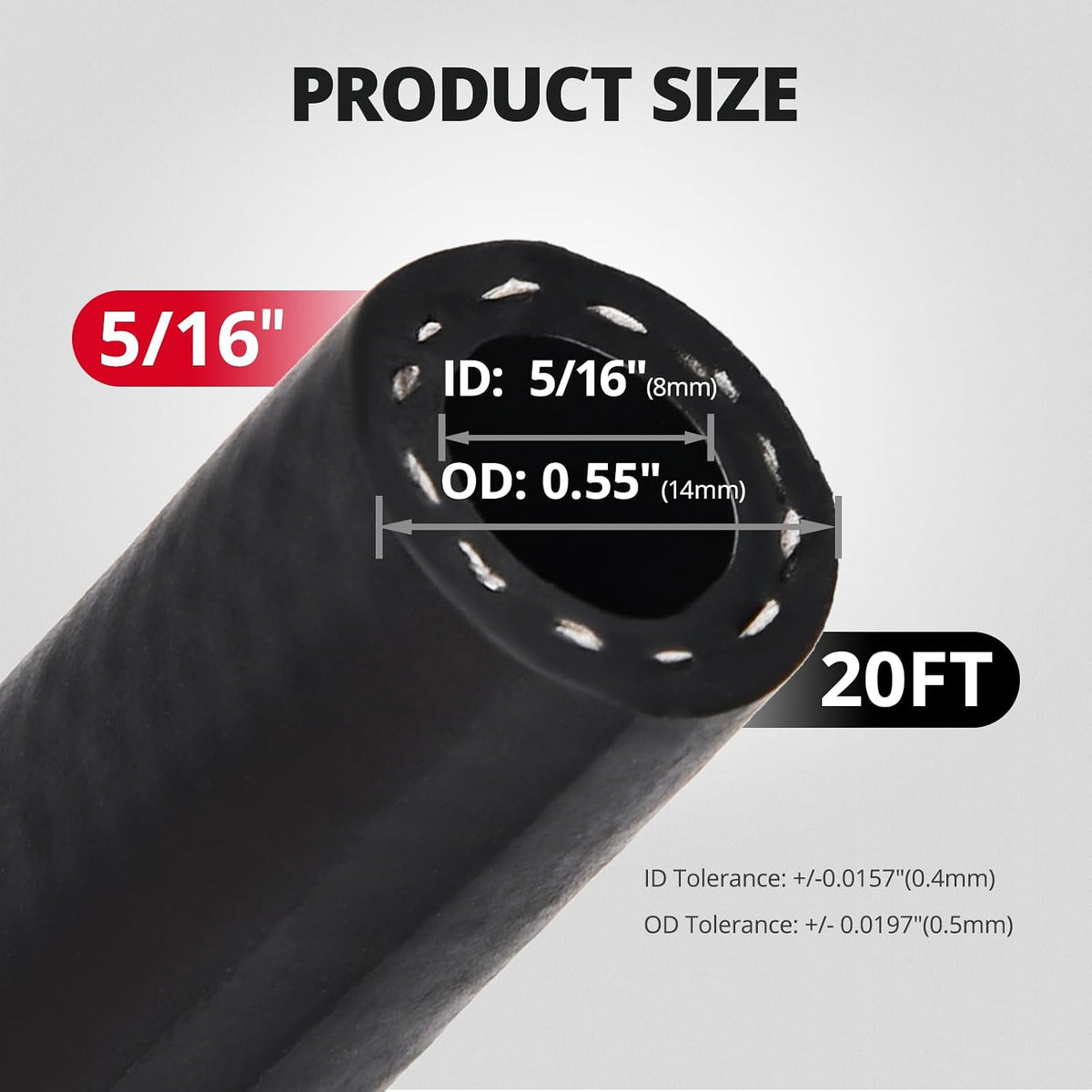 EVIL ENERGY 5/16" Transmission Cooler Hose 20FT, SAE J1532 250 PSI Power Steering Hose for Transmission, Engine & Hydraulic Oil Cooling Systems
