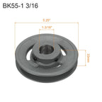 uxcell BK55-1 3/16 V-Belt Sheave 1-3/16"Bore 5.25"OD Single Groove Web Sheave Bored-to-Size Sheave, Cast Iron, Belt Section for 3L or B Belt
