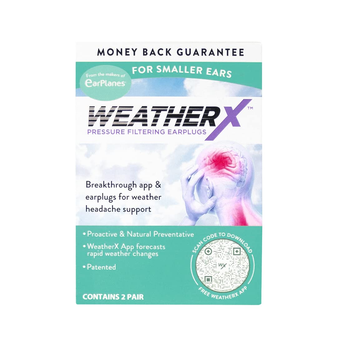 Pressure Filtering Earplug for Shifts in Barometric Weather Pressure (Small 2 Pk)