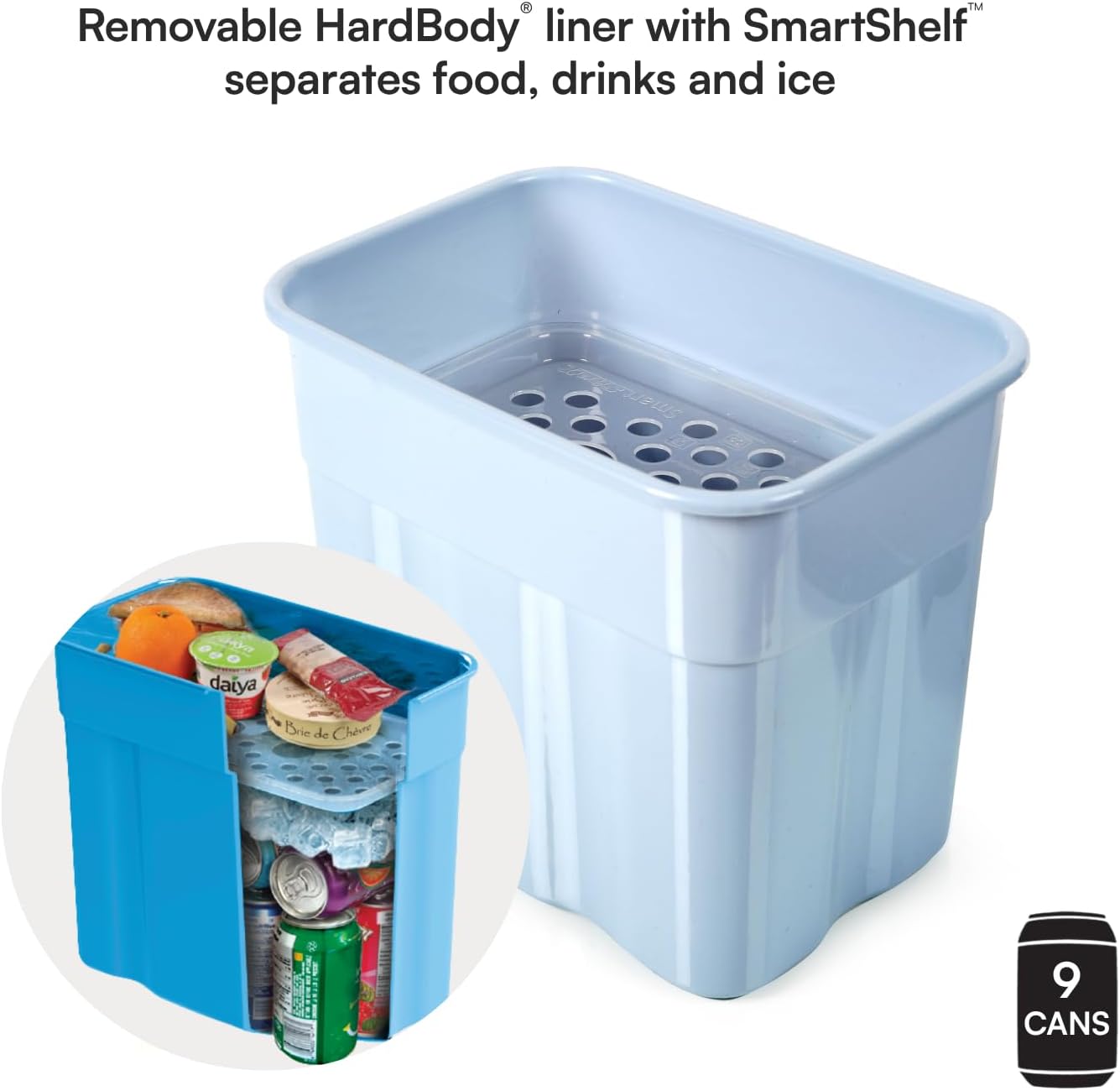 Deep Freeze Cooler - Zipperless Hardbody Cooler - Deep Freeze Insulation, HardBody Liner, and SmartShelf