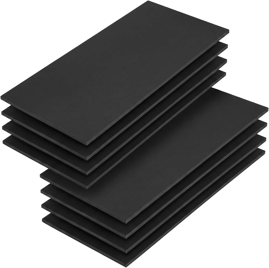 8 Pack Upholstery Foam Sheet, 1/4" X 24" X 72", Black