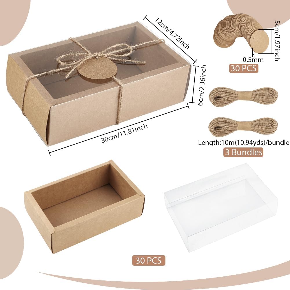 30pcs Kraft Drawer Gift Boxes 7.8x4.7x2.3 inch