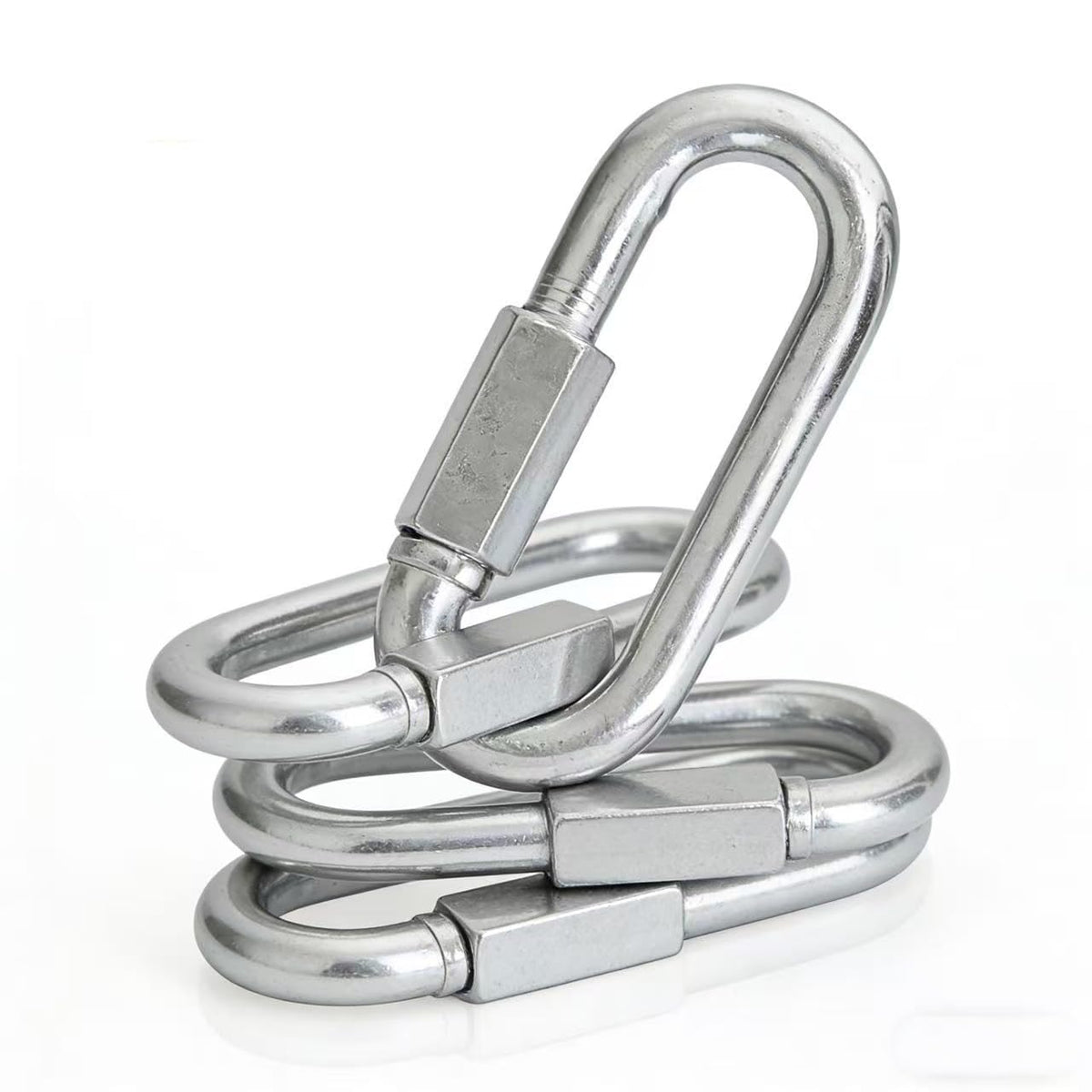 M10 Quick Links, 4 Inch Galvanized Steel Chain Connector, 2300 LB, 4‑Pack