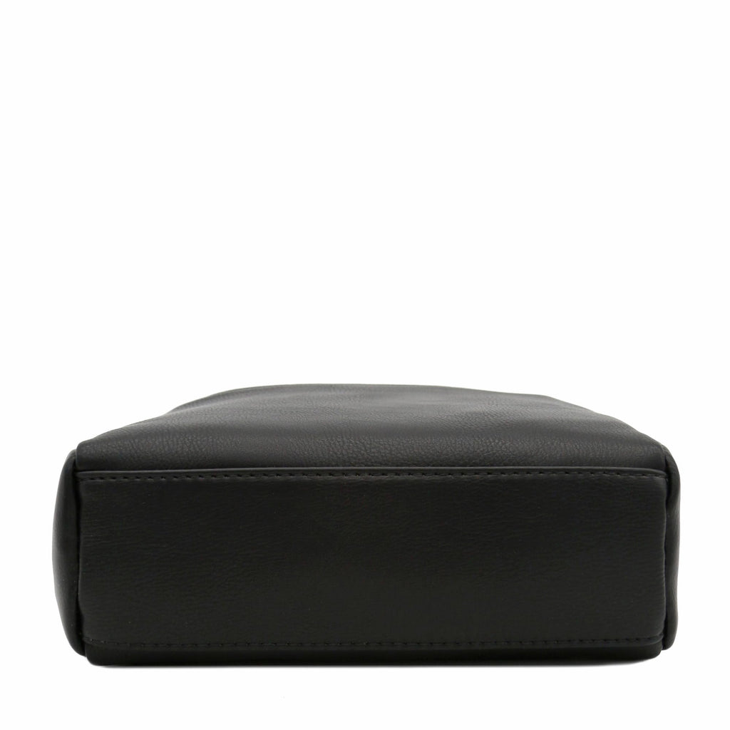 Triple Zip Small Crossbody Bag (Black)