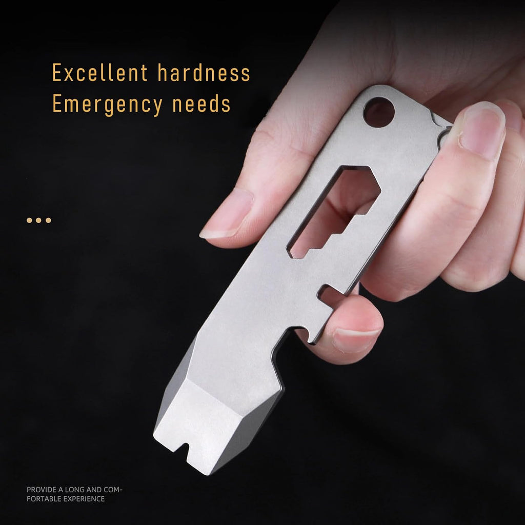 Titanium keychain tool,Lightweight Multipurpose Tool, Paint Can Opener, Pry Tools, Wrench Bottle Opener,Ideal Every