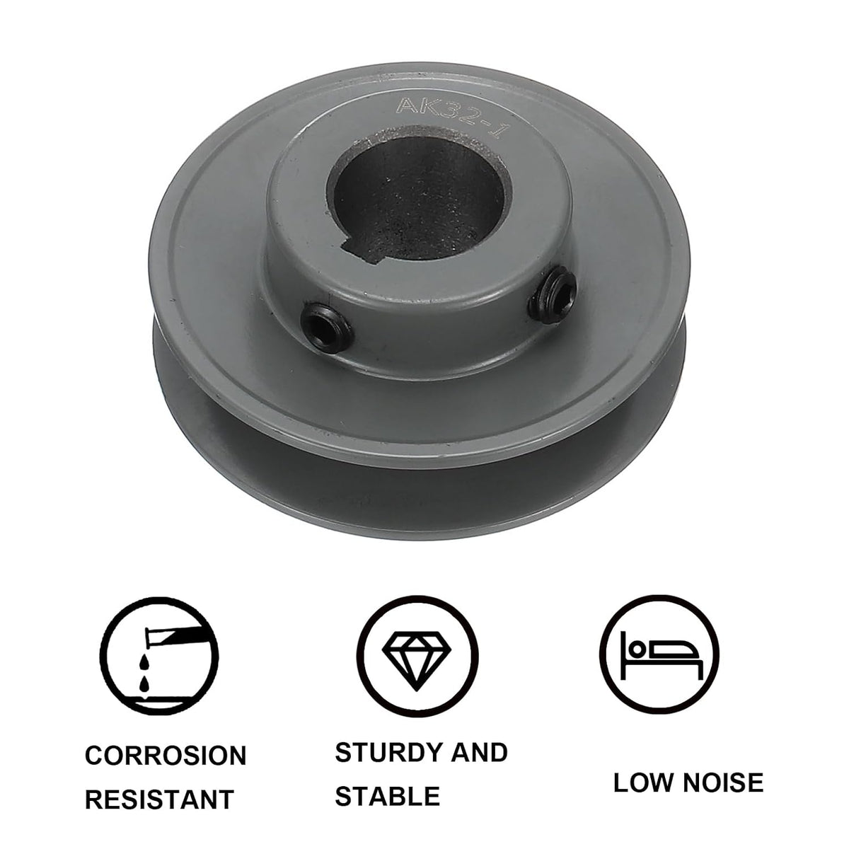 uxcell AK32-1 V-Belt Sheave 1" Bore, 3.25" OD, Single Groove Web Sheave