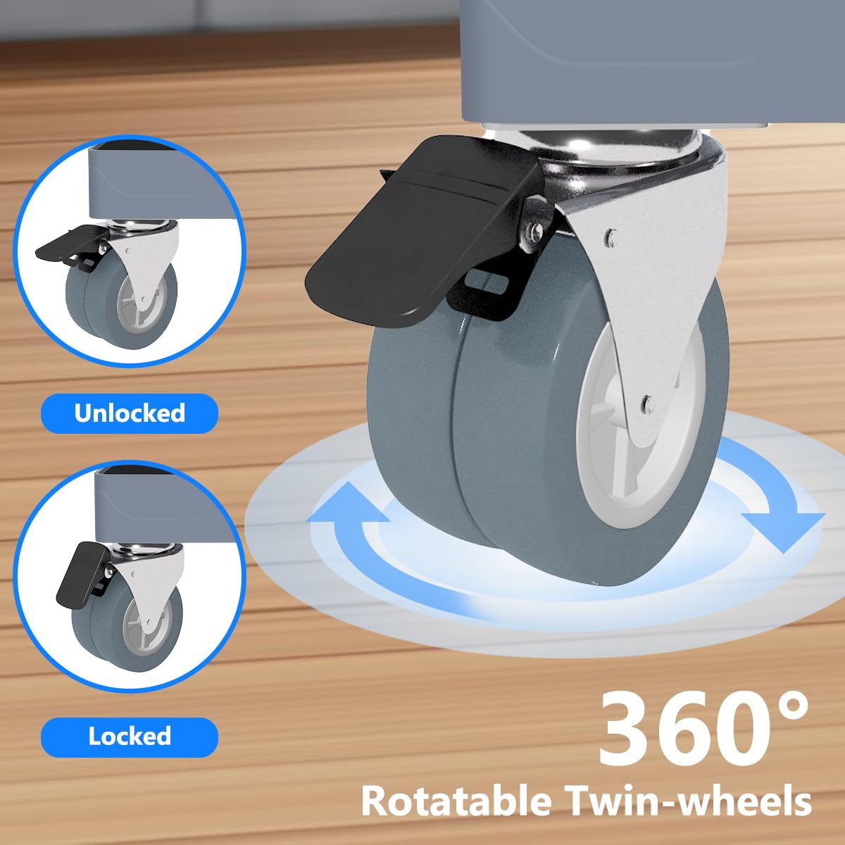 Appliance Dolly Cart with 4 Locking Wheels Mini Fridge Stand Adjustable 16"-26" Universal Mobile Roller for Portable