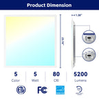 6Pack 2x2 LED Panel Light 5CCT Selectable Drop Ceiling Light Fixture