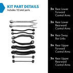 TRQ Rear Suspension Kit Control Arm Sway Bar Stabilizer Link