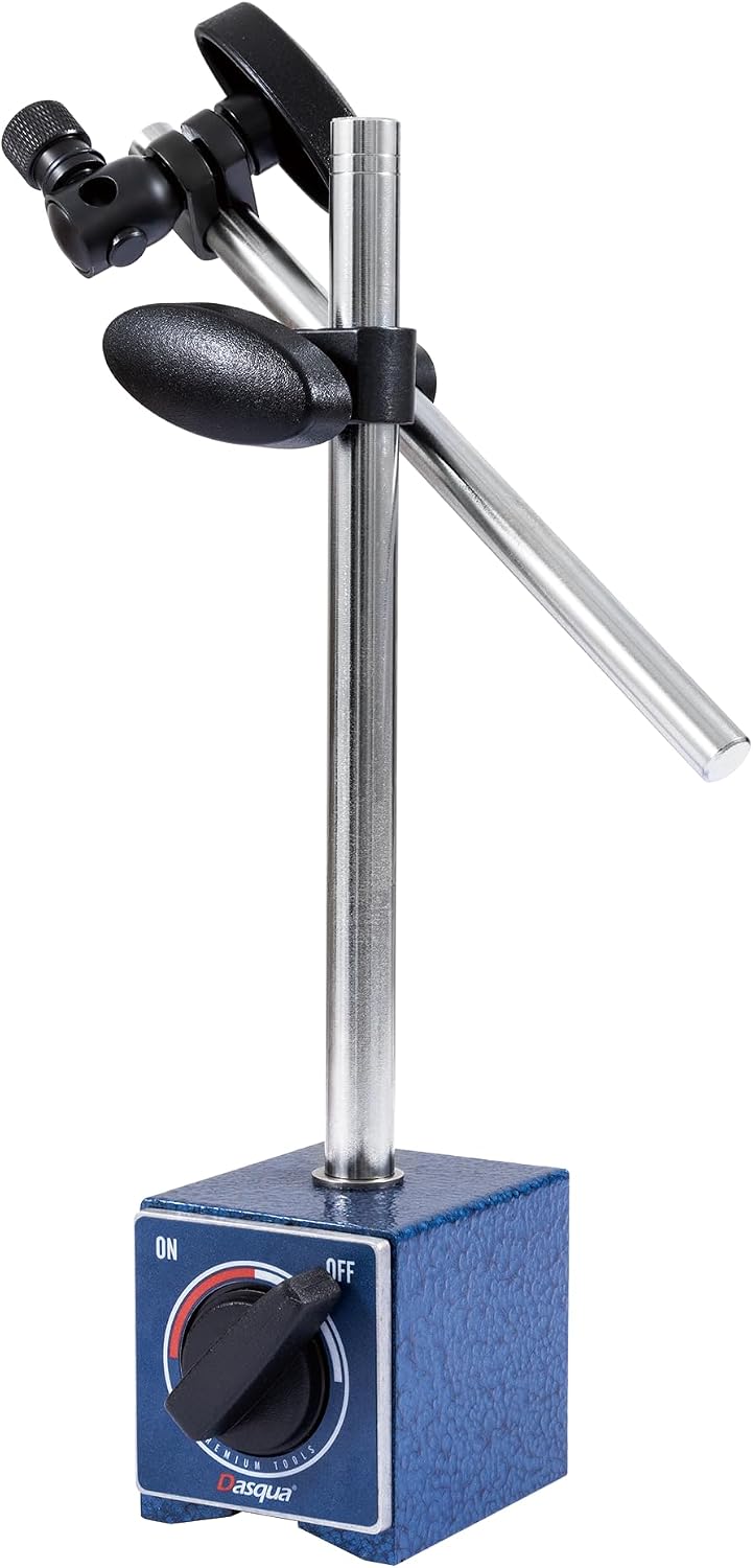 Dasqua Magnetic Stand Base for Dial Indicator, Clam Dia 6mm/8mm, Strong Pull Force 176lb/80kg