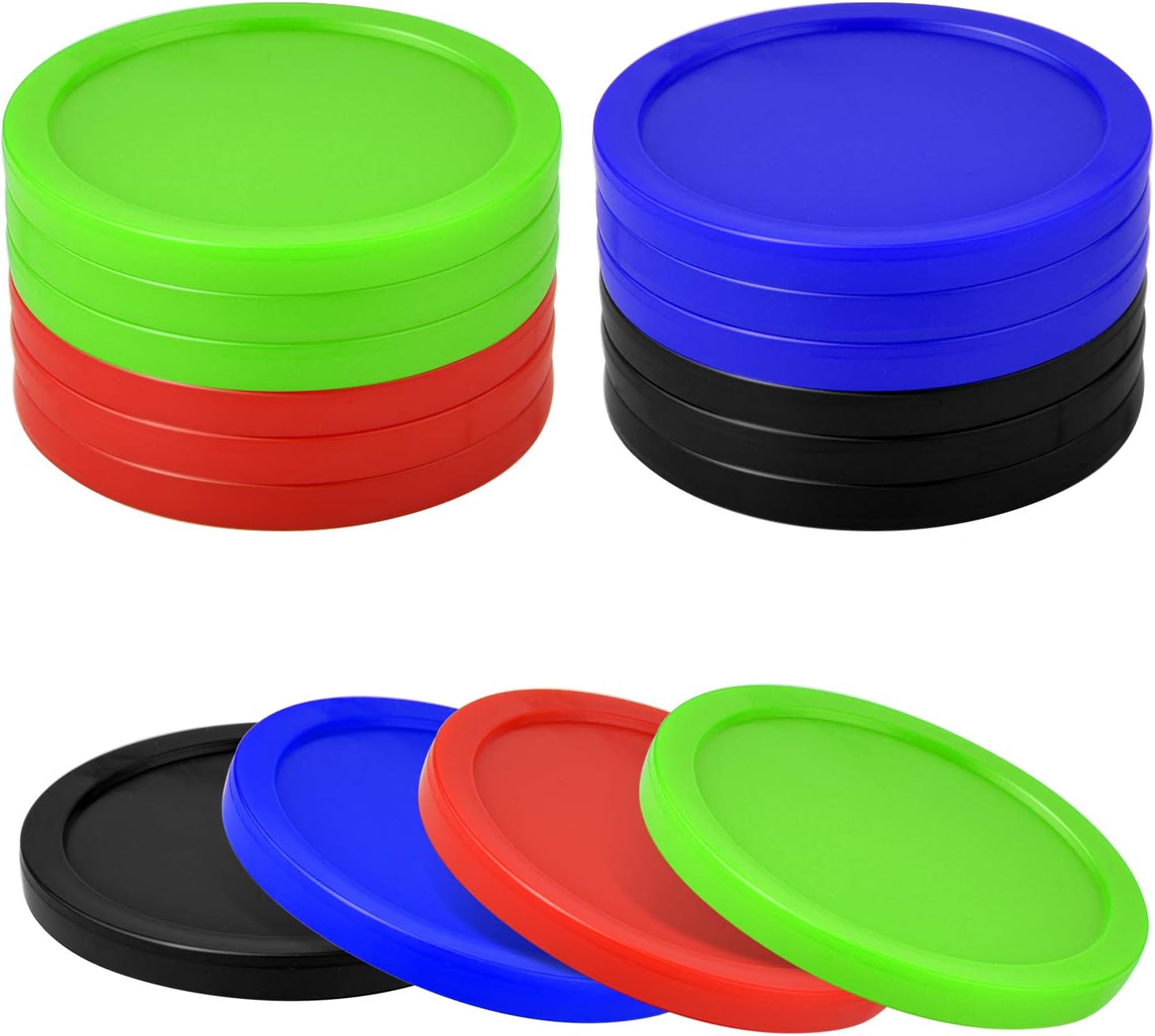 12 Pieces Home Air Hockey Pucks 2.5 Inch Heavy Replacement Pucks for Game Tables Equipment Accessories, 12 Grams