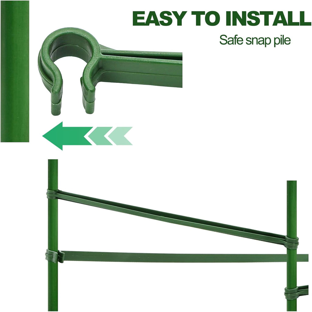 100 Pcs Plant Stake Arms for Tomato Cage, 11.8” Expandable Plant Supports Trellis Connector with 2 Buckles for 11mm