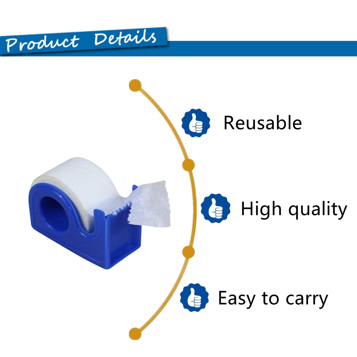 Mini Tape Cutter Portable Tape Dispenser, Blue, 6 PCS