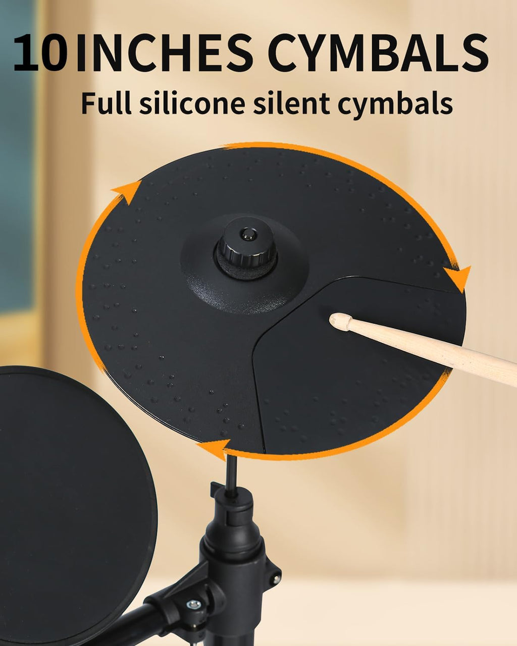 Electric Drum Set For Beginner 150 Sounds,4 Quiet Drum Pads,2 Pedals | 10"Cymbals,Throne,Sticks,USB MIDI,Electronic