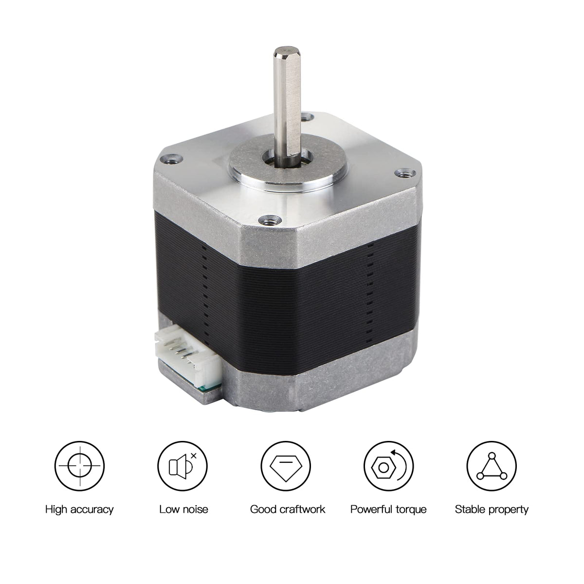 FYSETC Extruder Nema 17 Stepper Motor for Vyper: 42-40 1.5A 2 Phase 1.8° Stepper Angle No Connecting Cable Compatible with I3 MegaS PRO X XYE Axis and Vype Y Axis 3D Printer Part or CNC