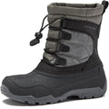 Kenji Snow Boots for Kids - Insulated Waterproof Winter Snow Boots for Boys and Girls - Black/Dark Grey