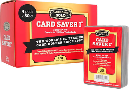 Card Saver 1 - Semi Rigid Card Holders - 200 Count | PSA BGS SGC Grading Submissions, Acid-Free Polypropylene
